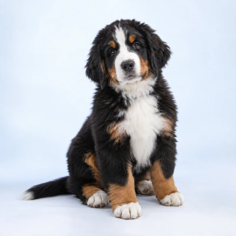 Filhote de Bernese Mountain Dog — imagem ilustrativa gerada por IA